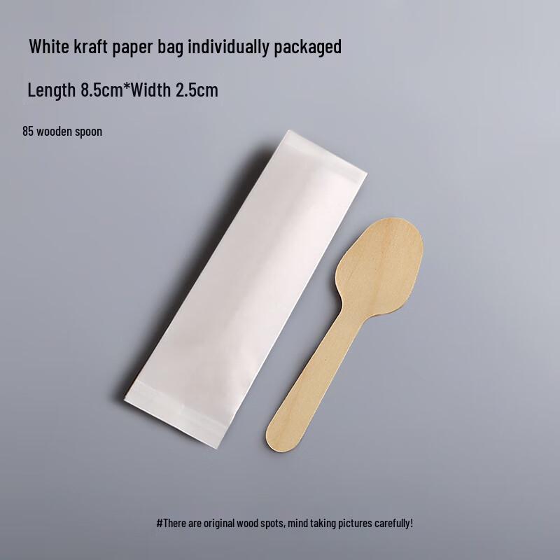 Wuhe Disposable Wooden Ice Cream Spoons, 8.5CM, 100-Count