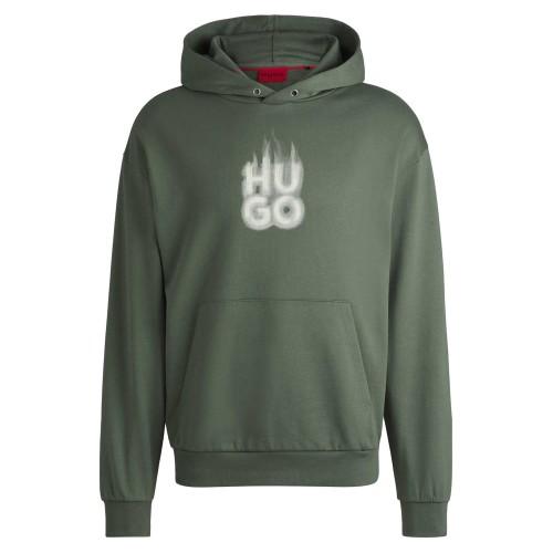 Hugo Boss Felpa con cappuccio logo fiamma da uomo