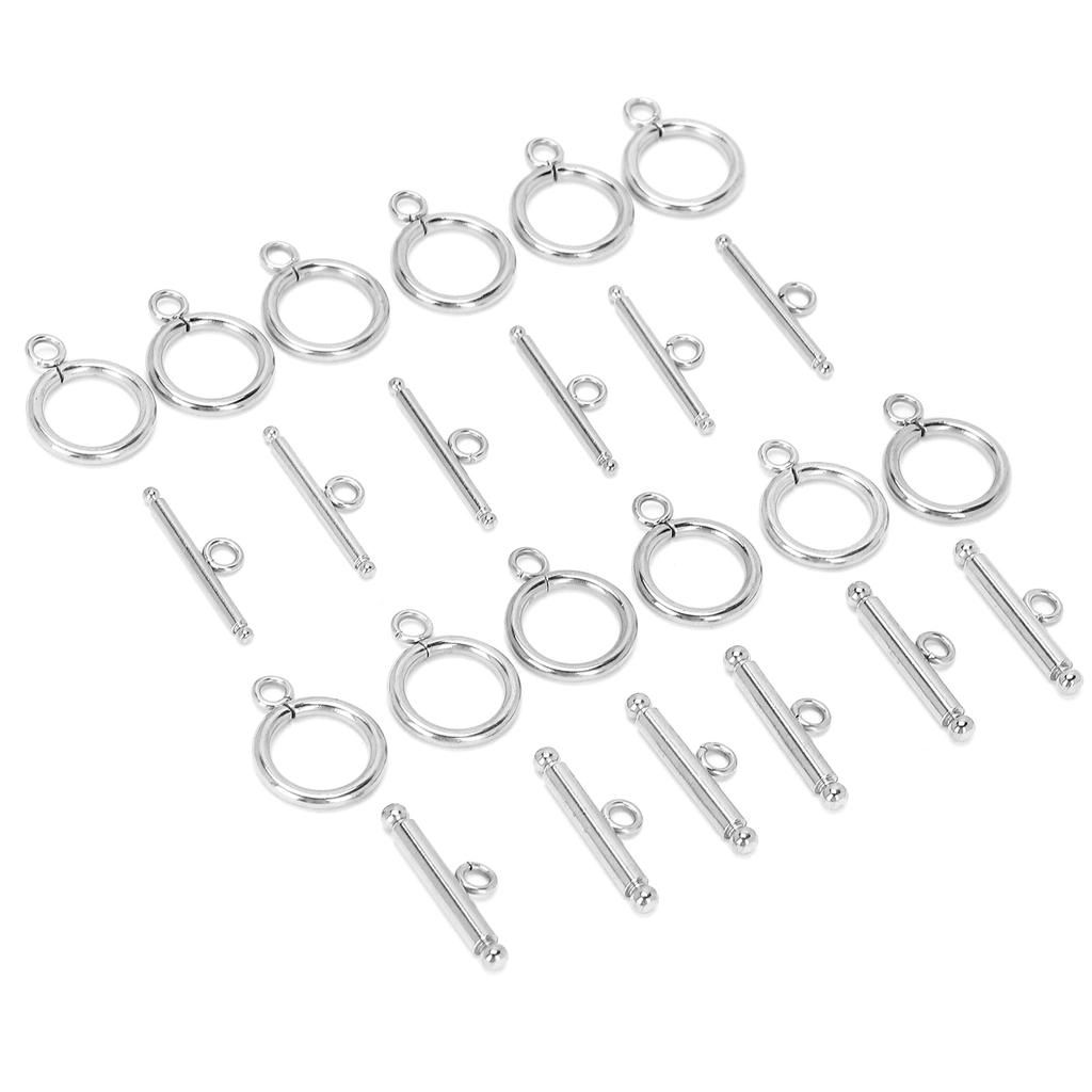Necklace Bracelet DIY Round Toggle Clasps TBar Clasps for Jewelry Making Steel Color