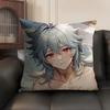 Razor Cute Genshin Impact Cushion Cover Natural Linen Organic Fabric DoubleSided Printing Sofa Home Decor Gift Pillow Case