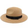Summer sunscreen straw hat men's sunshade Panama top hat soft straw woven wide brim sun hat travel beach hat women