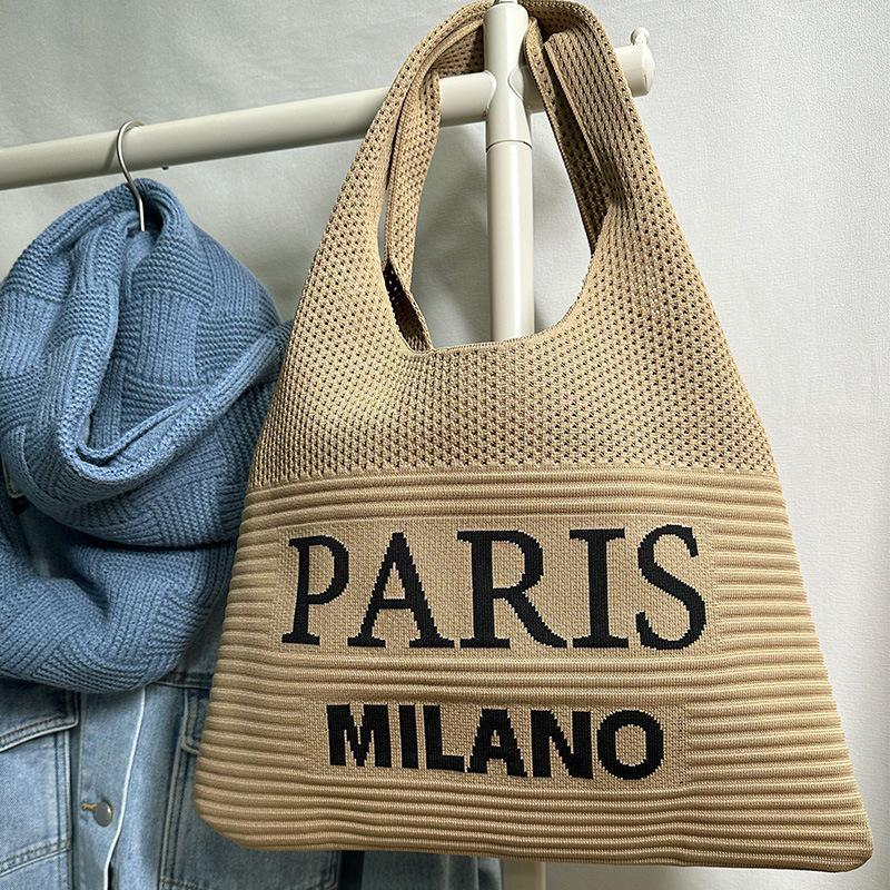 Exquisite 2026 Knitted One-Shoulder Tote: Versatile, Large-Capacity, All-Match Casual Handbag.