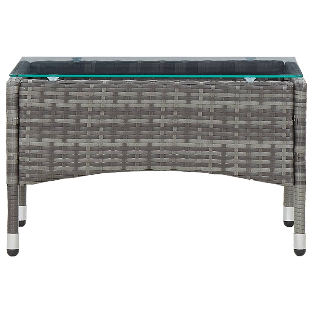 4 Piece Garden Lounge Set with Cushions Poly Rattan Grey