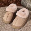 New Home Cotton Slippers Warm and Thickened Couple Models Simple Autumn and Winter Indoor Half Pack and Home Furnishing