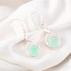 Natural Aqua Chalcedony Gemstone 925 Stamped Silver Dangle Earrings For Women's CE-15-15
