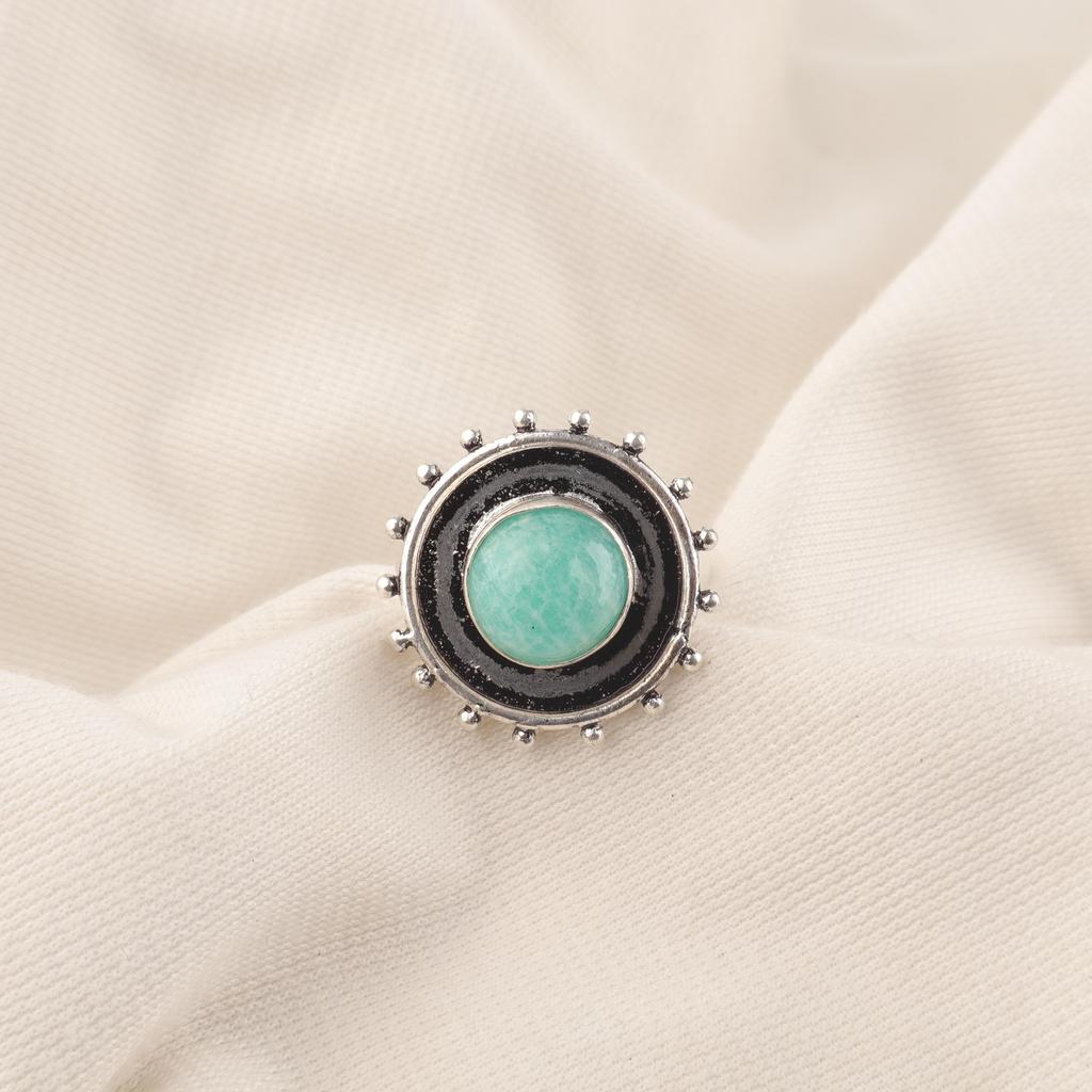Amazonite Gemstone Jewelry, 925 Solid Sterling Silver Ring, Handmade Gorgeous Silver Ring. Handmade Amazonite Silver Ring For Gift