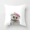Cute Animals Print Decoration Cushion Cover For Wedding Throw Pillowcase Pink Flower Sofa Home Decor Party Pillowcover