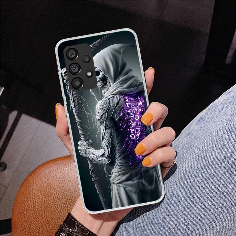Death Grim Reaper Skull Scythe Phone Case For Samsung Galaxy A52 A32 A22 A12 A51 A31 A50S A30S A20S A10S Note 20 Ultra 10 Plus S