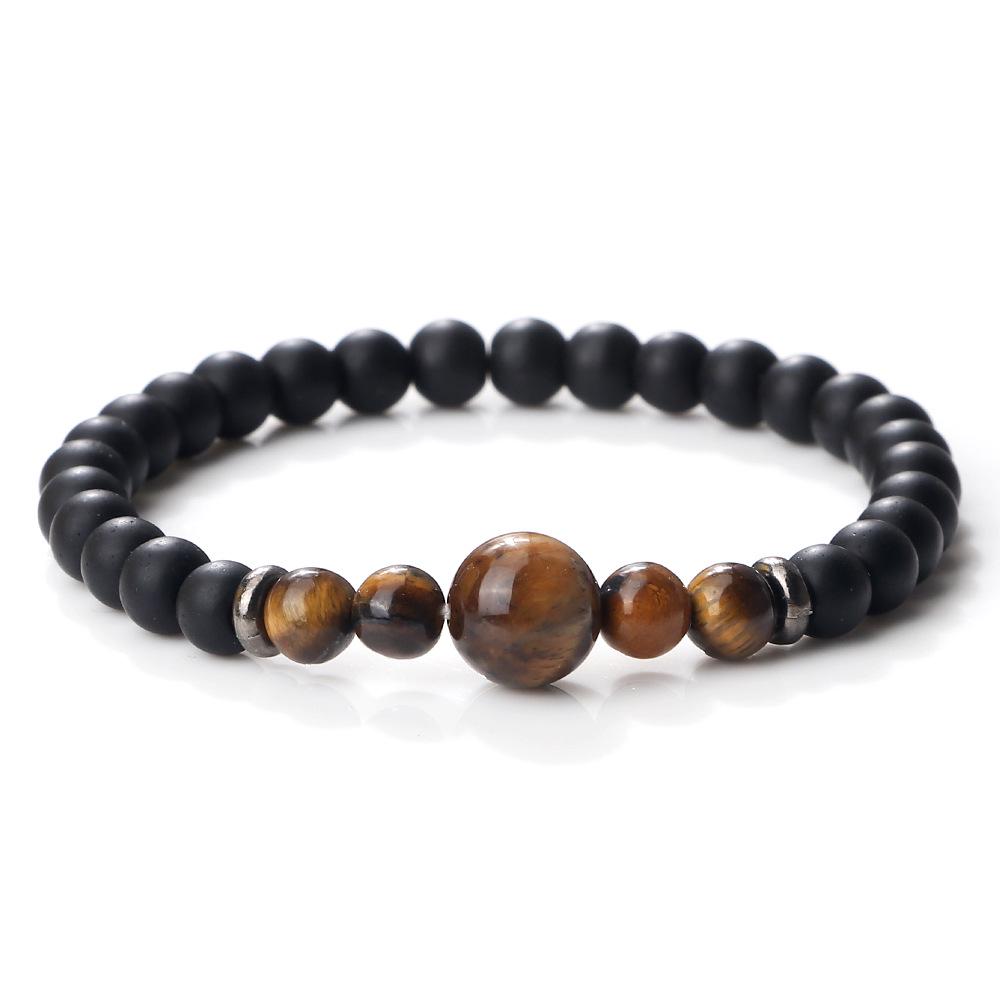 Tiger Eye Striped Agate Bracelet: Men s European Handcrafted Beaded Ornament.
