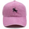 Men'S Washed Cotton Baseball Cap With Ride A Horse Embroidery Dad Hat Sport Golf Cap Sun Hat For Men Uv Blocking Bungee Hat