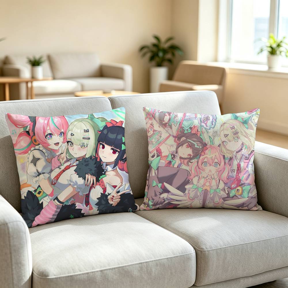 A-Angels of Delusion ZZZ Game Square Double-Sided printed Pillow Case Bedroom Bedside Pillow Sofa Cushion Cover
