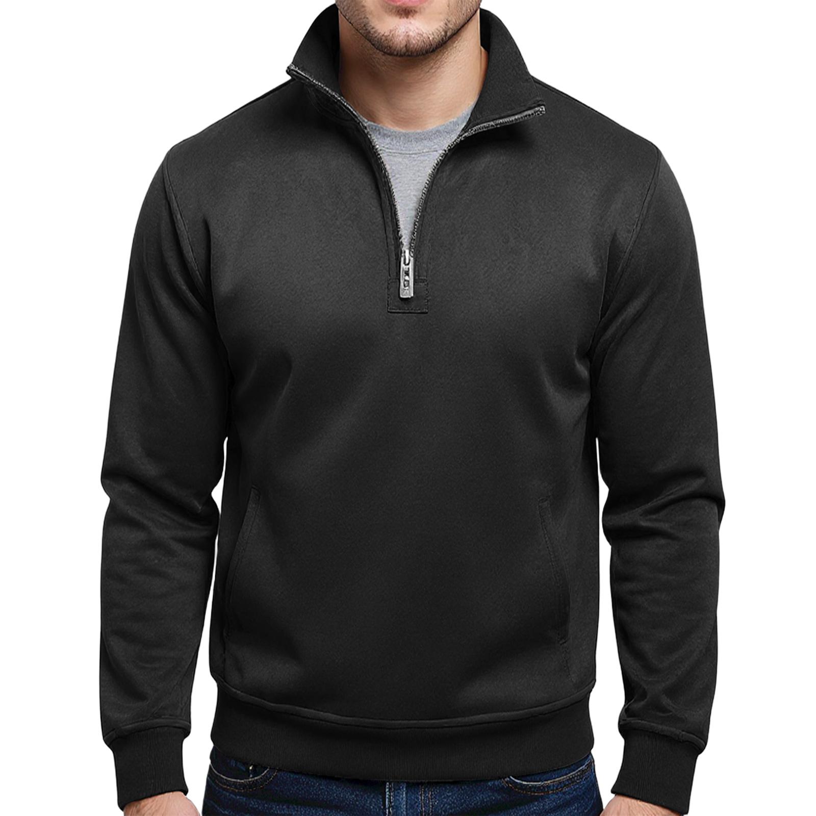 

Мужская повседневная рубашка свободного кроя с воротником и длинными рукавами S чёрный