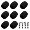 Uxcell 8-Pack Microphone Cover Foam Windscreen 1.5-inch Microphone with Silicone Ring & Anti-Tip Bottom Sleeve Holder for Karaoke, DJing, Concerts,