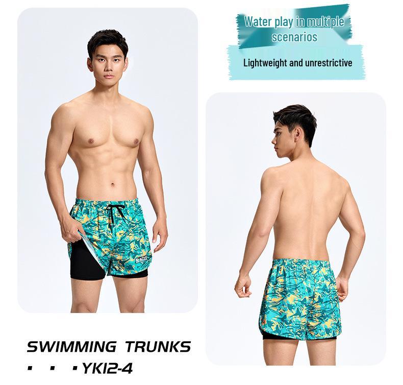 Men's Plus Size Anti-Embarrassment Swim Trunks Boxer Briefs and Swim Gear Set