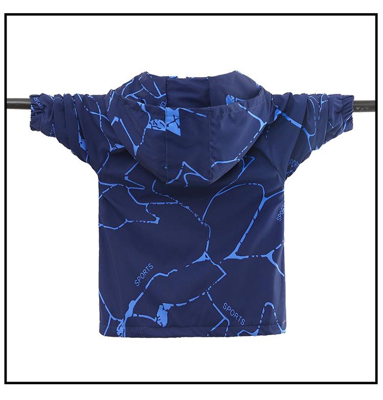 Boys' Fleece-Lined Windbreaker: 2025 Spring/Autumn New Trench Coat, Windproof Jacket for Middle & Big Kids