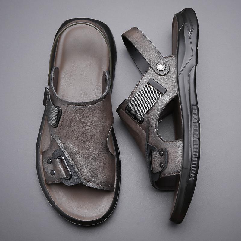 Spring/Summer 2025 Breathable Soft Leather Outdoor Beach Shoes, Wear As Slippers or Sandals, Size 38-47