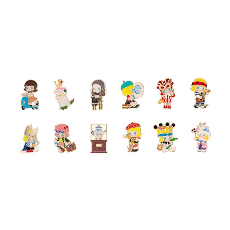 POP MART Molly Fantasy Hobo Memo Collection Badge Blind Box Products, Single Mystery Box