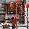 Chinese New Year Hanging Decorations 2 Pack Large Firecrackers Decor Traditional Red Lucky Oriental Pendant Ornaments for Lunar New Year Decorations