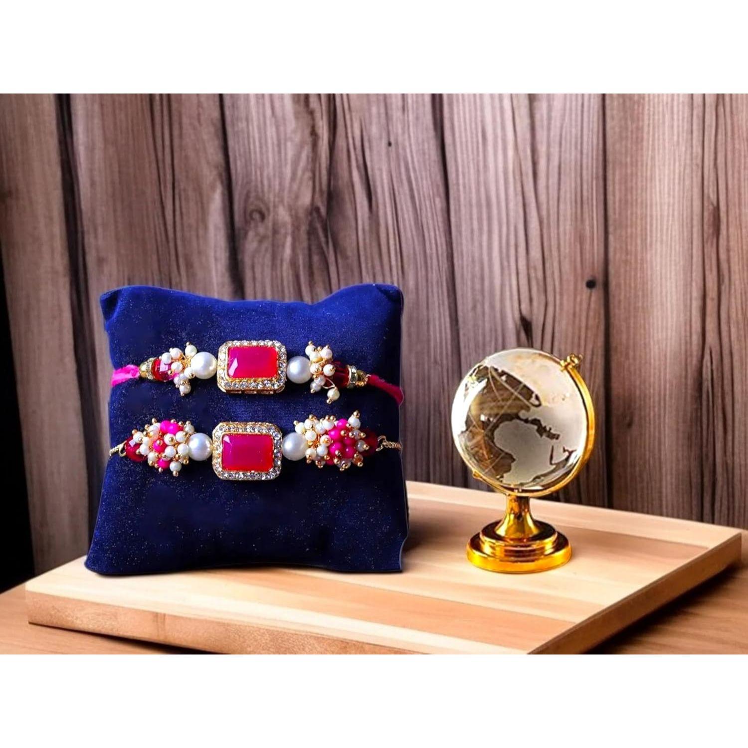 

Глобус-идол для домашнего декора с набором Лумба/Рахи для пары Брат-Бхаби | Глобус для Васту Домашний декор(Парный Рахи с Подарочной Корзиной)