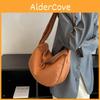 Stylish Korean Minimalist Couple's Crossbody Dumpling Bag In Soft Polyester For Daily Use