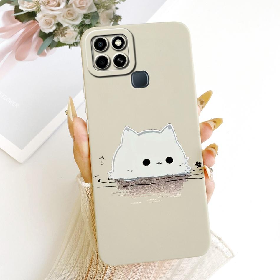 For Infinix Smart 6 X6511 X6511B X6511E Cute Cat Flower Cartoon Phone Case For Infinix Smart6 Shockproof Soft Silicone Bumpers