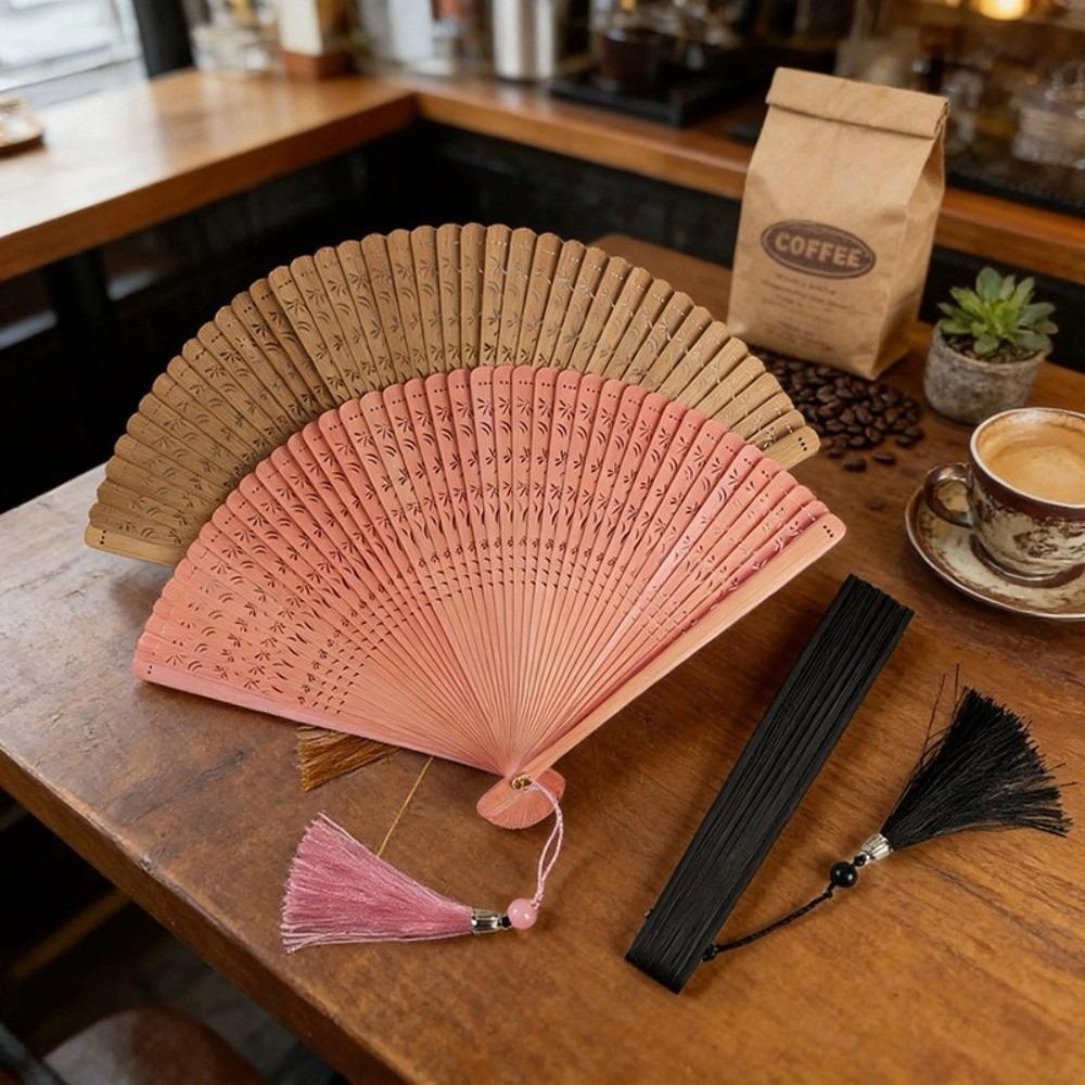 Portable Hand Fan Handmade Classical Folding Fan Elegant Retro Bamboo Fan for Women