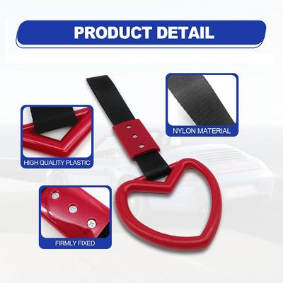 1Pcs Ring Car Warning Subway Train Bus Handle Pull Strap Heart Shape Red
