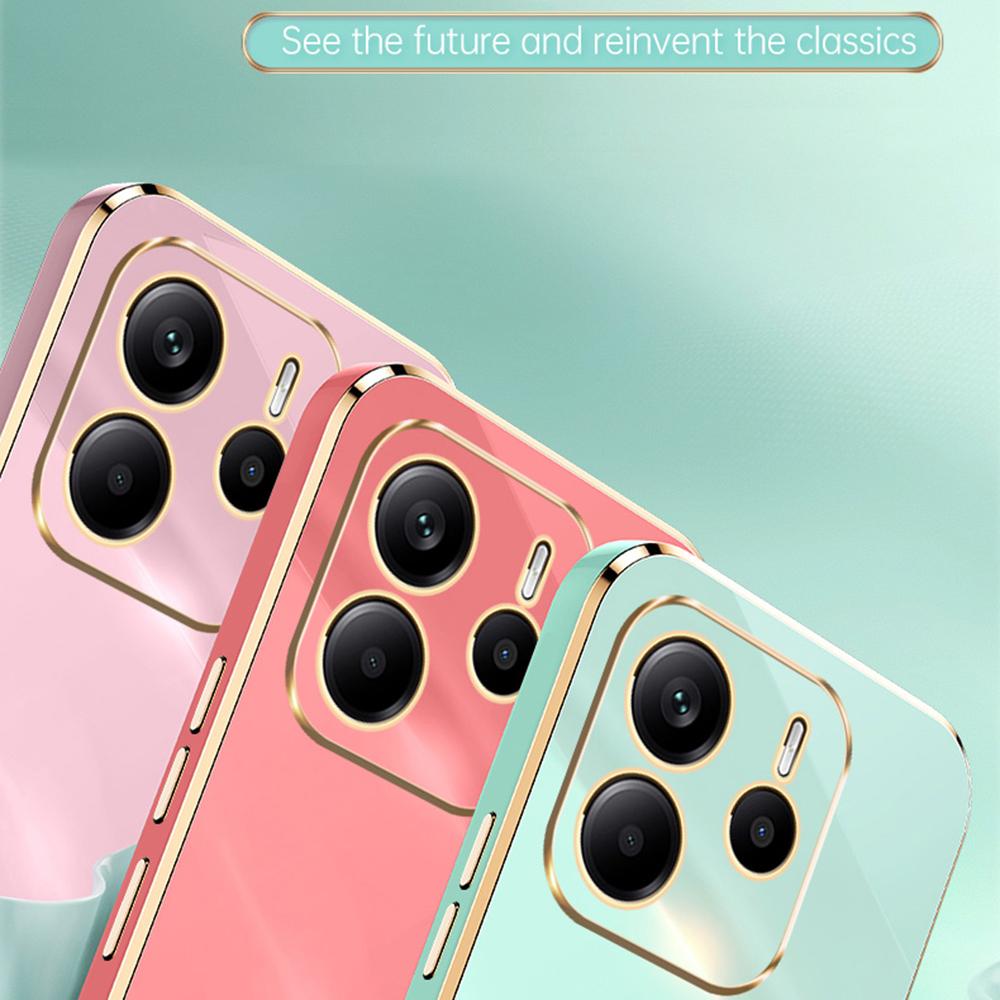 XINLI Etui na Xiaomi Redmi Note 14 5G z pierścieniem-podstawką, galwanizowane TPU, pokrowiec na telefon