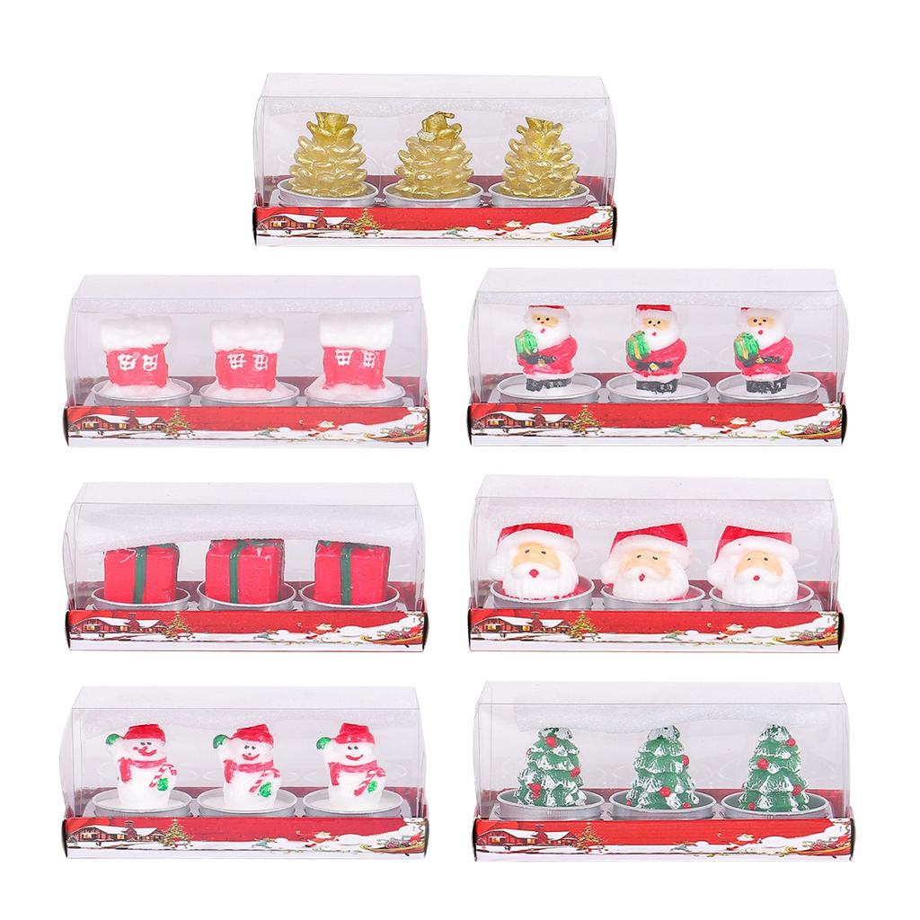 Christmas Craft Gift Candle Painted Decoration Christmas Gift Santas Claus Snowman Cartoon Model Candle