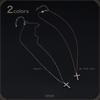 [ZIYMU] ZIYMU Cross Pendant Necklace with Zirconia, Sterling Silver 925, 40cm Figaro Chain, Silver zm-p-060s