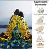 1pc Peacock StainedGlass Lightweight Flannel Blanket, Comfortable and Warm Blanket, for Office and Camping Sofa Bed, Livingroom082