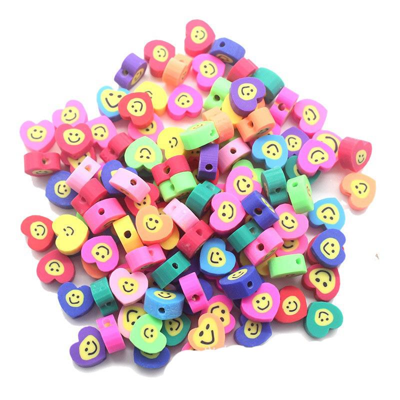 Soft Pottery Pieces Beaded Diy Mobile Phone Chain Accessories Loose Beads Smiley Face Letters Animal Fruit Mixed Soft Pottery