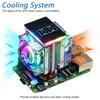 Refroidisseur Actif Freenove pour Raspberry Pi 5 Dissipateur Thermique, 1 / 2 Ventilateurs PWM Synchronisation Lumière ARGB, Écran OLED, Modes de Refroidissement et d'Éclairage Multiples