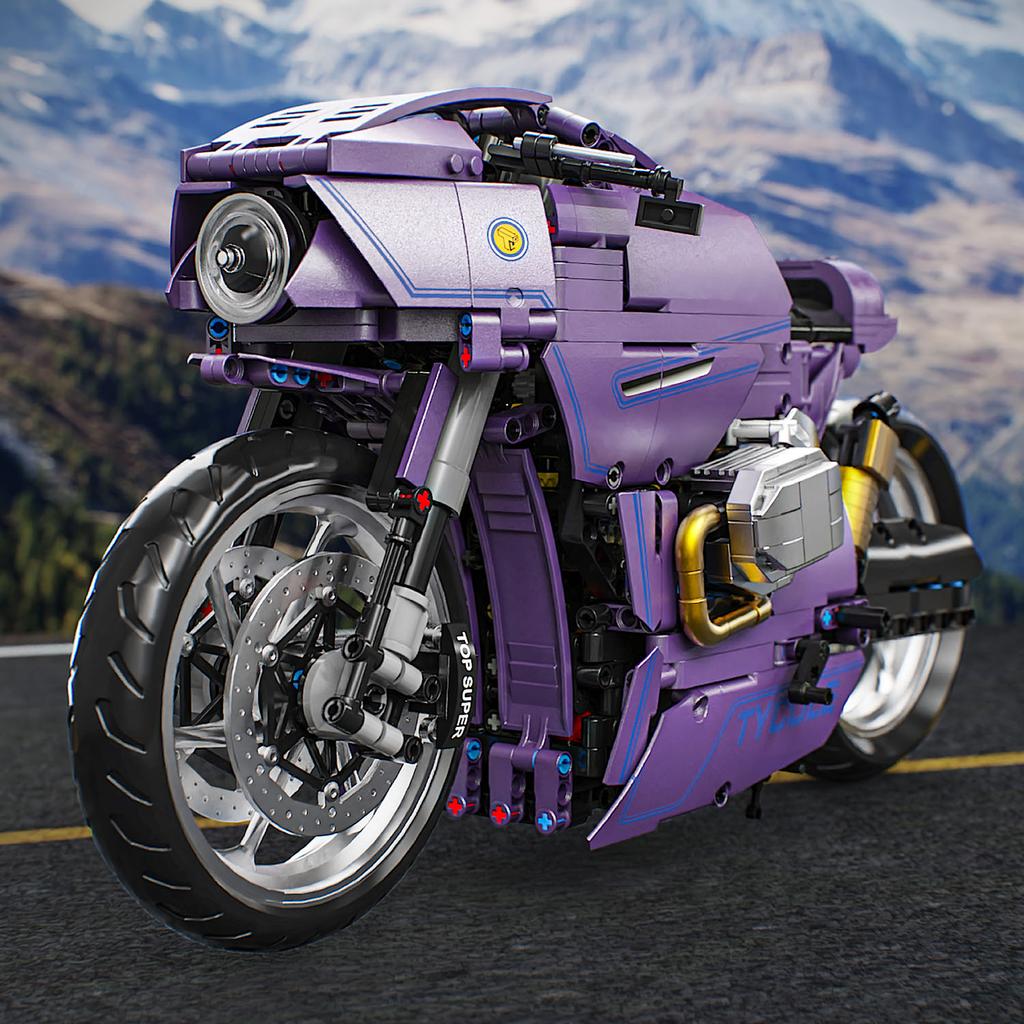 1:5 Scale Model Latte Motorcycle Supercar Building Block City Technique Racing Speed Champions Sport Car Toy Children's Birthday Gift No.T4055