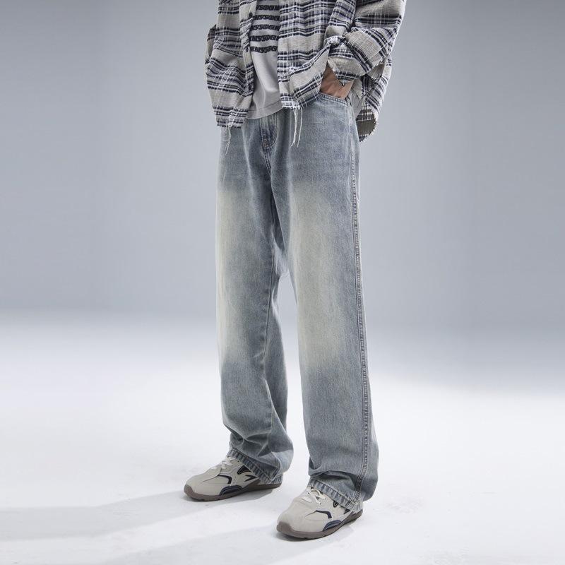 Retro High Street Jeans for Men and Women, Versatile Straight-leg Casual Trousers for Men