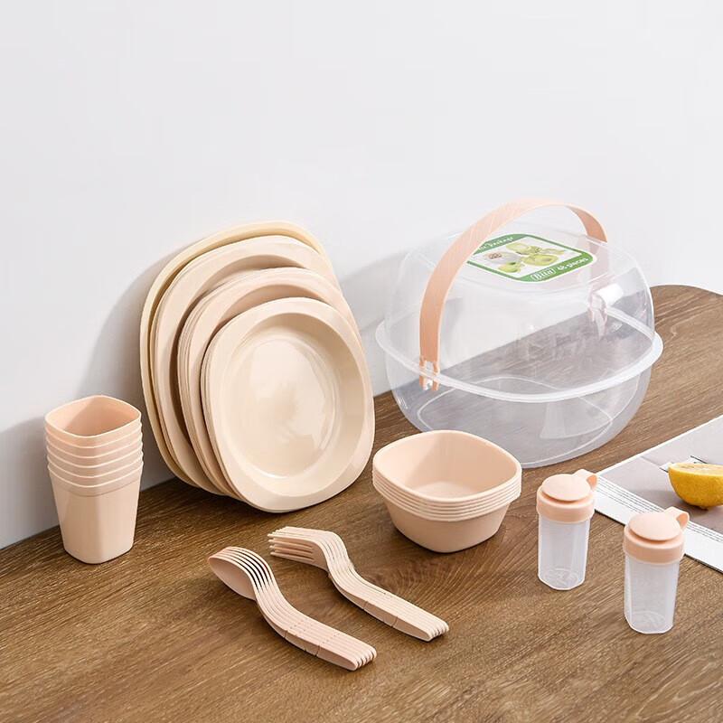 Ying Shi Wei Outdoor Portable 48-Piece Picnic Tableware Set