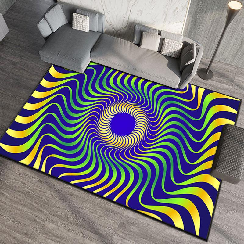 Illusionary Dizziness Carpet Large Living Room Decor Home Stereoscopic Effect Retro Bedroom Rooms Mat Hotel Hall Rugs Decorate