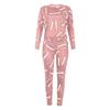 Women's Casual Fashion Printed  Sleeve Trousers Casual Sports Women's Suit