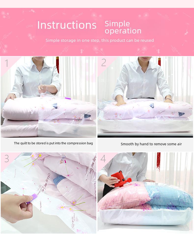 Wenbo Vakuum-Kompressions-Aufbewahrungsbeutel - Set aus 4 großen, 4 mittleren Beuteln, 1 Waschlappen - Ideal für Quilts, Kleidung, Heimorganisation