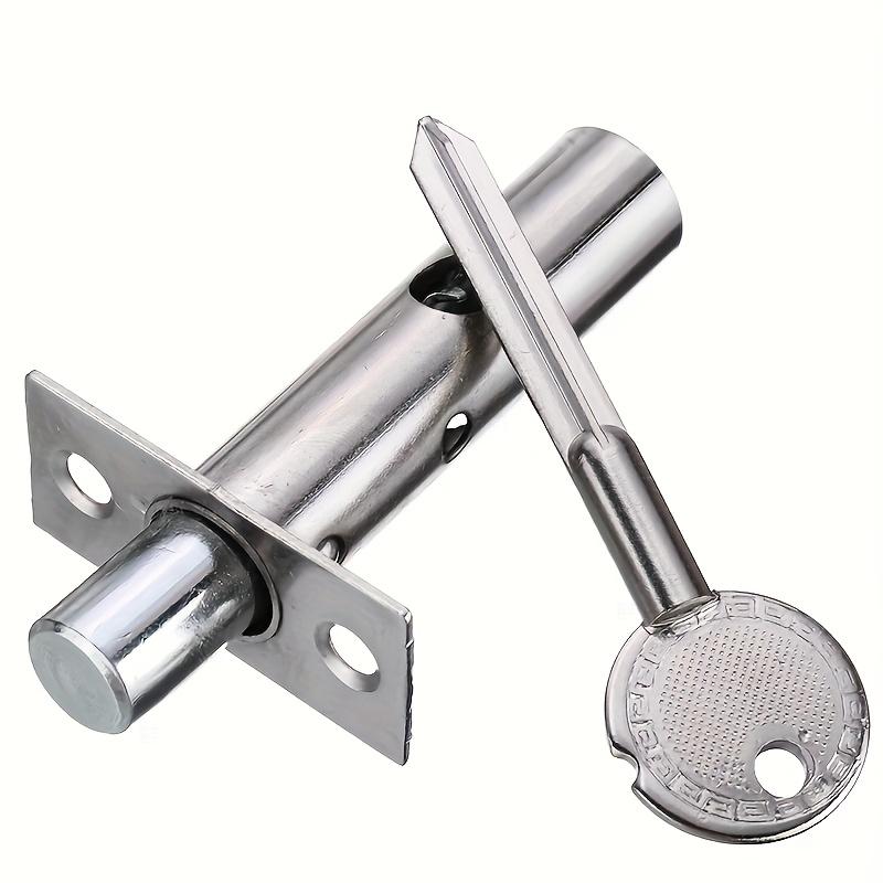 1pc Heavy-Duty Invisible Door Lock with Key - Fireproof Metal Pipe Design, Sturdy Safety Bolt Latch for Office & Manager Doors