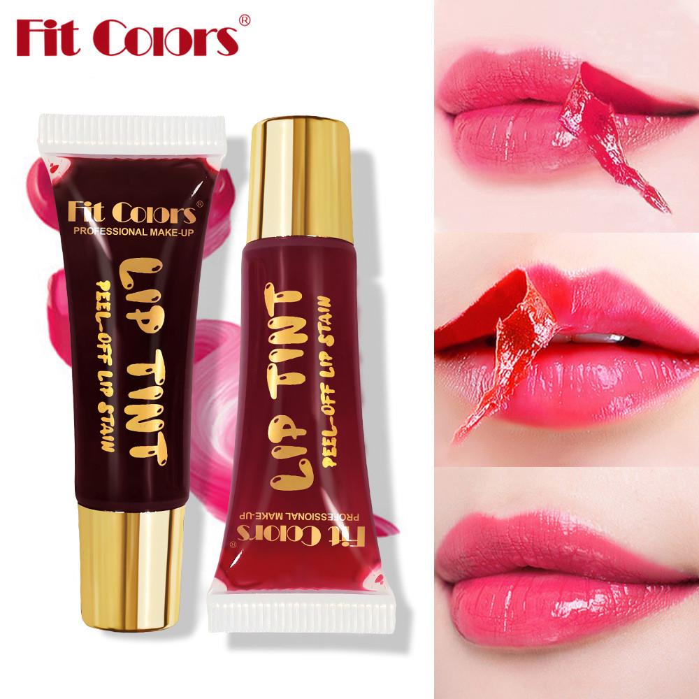 Fit Colors Peel-Off Lip Tint Stain, Magic Tear Off Liquid Lipstick Long Lasting Waterproof Matte Lip Gloss Peelable Lip Makeup Cosmetics