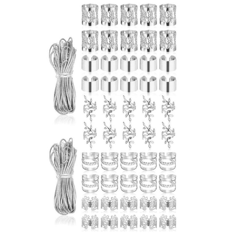 52lots Elegant Hair Extension Link Easy To Use Hair Extension Rings Beads for Braids And Dreadlocks