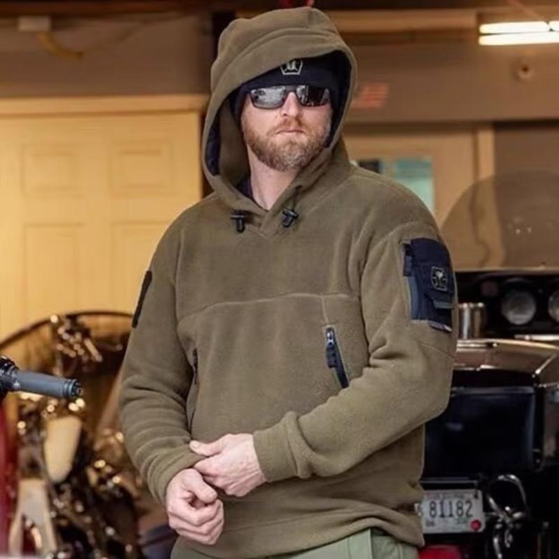 Herren Winter Thermofleece Outdoor Reißverschlüsse Jacke Kapuzenmantel Weiche Wanderjacken Herren