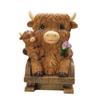 Creative Resin Desktop Planter with Rocking Chair Cow and Figurine Home Decor