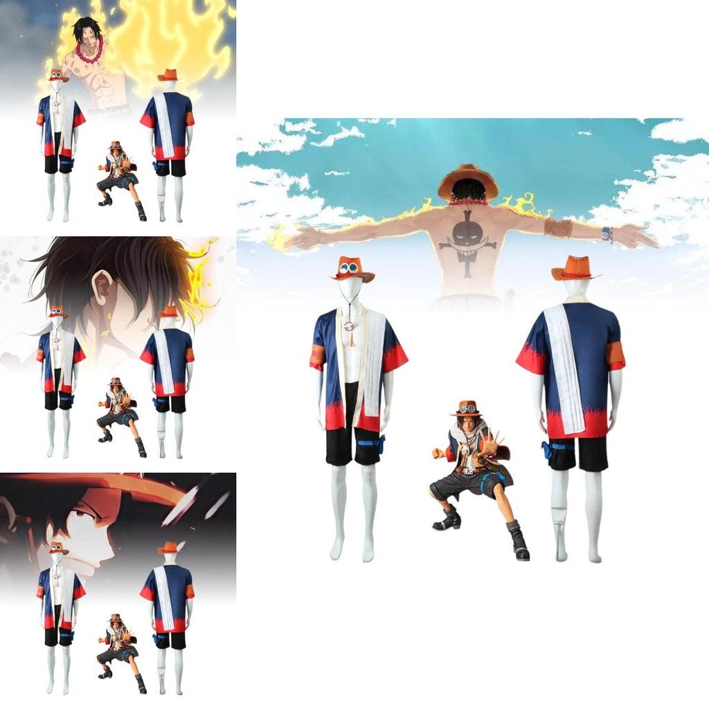 Premium Pirate King Cosplay Outfit For Ace Includes Stylish Hat For Anime Fans