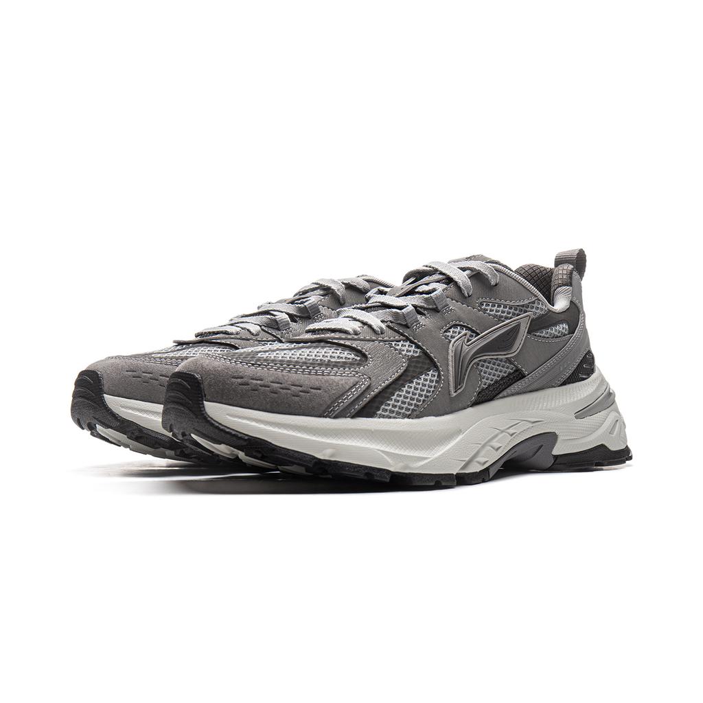 Li Ning Beichen 2K Slip Resistant, Abrasion Resistant, Height Increasing Low Top Chunky Sneakers Men's Gray AGCU323-3