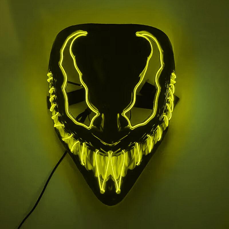 New Personalized Creative Halloween Led Glow Neon Terror Fluorescent Mask Mask