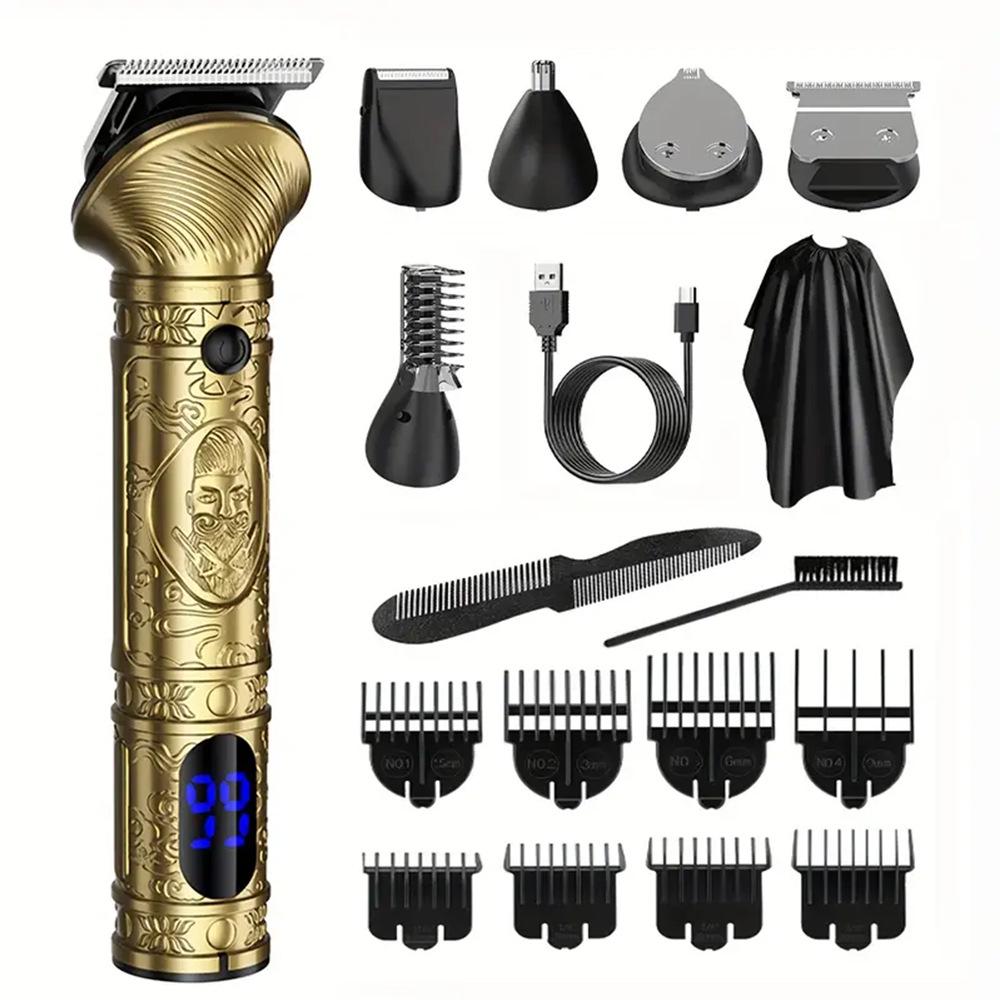 6-in-1 Portable Multi-Functional Grooming Kit: Beard Trimmer, Nose Hair Trimmer, Hair Clipper & Electric Shaver