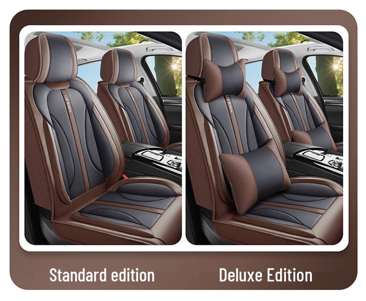 All-Season Napa Leather Seat Cushion Cover for Five-Seater Cars, SUVs & Off-Road Vehicles