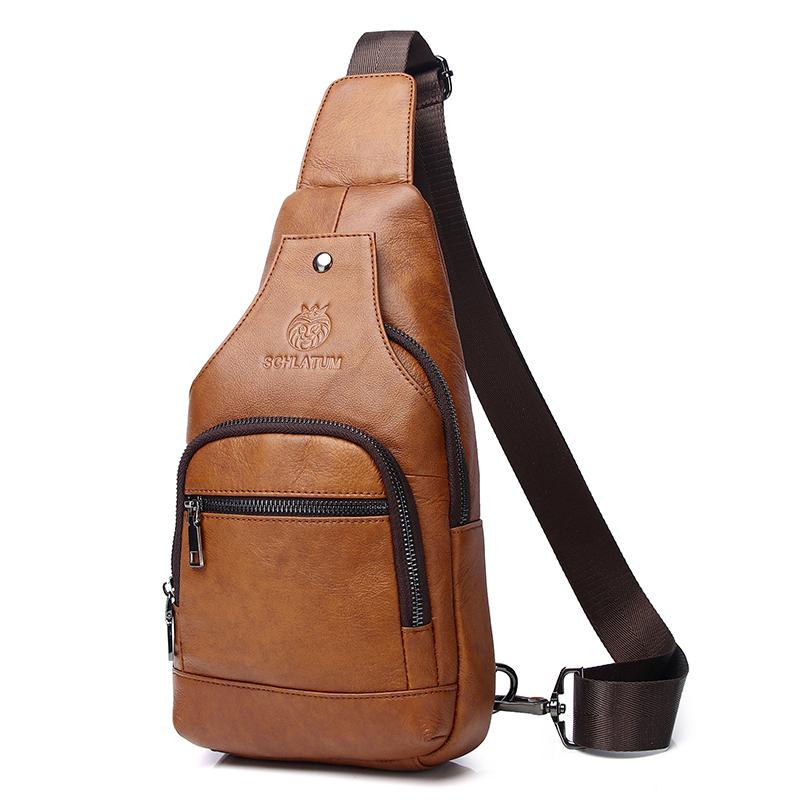 Pánská taška přes rameno crossbody z pravé kůže voděodolná